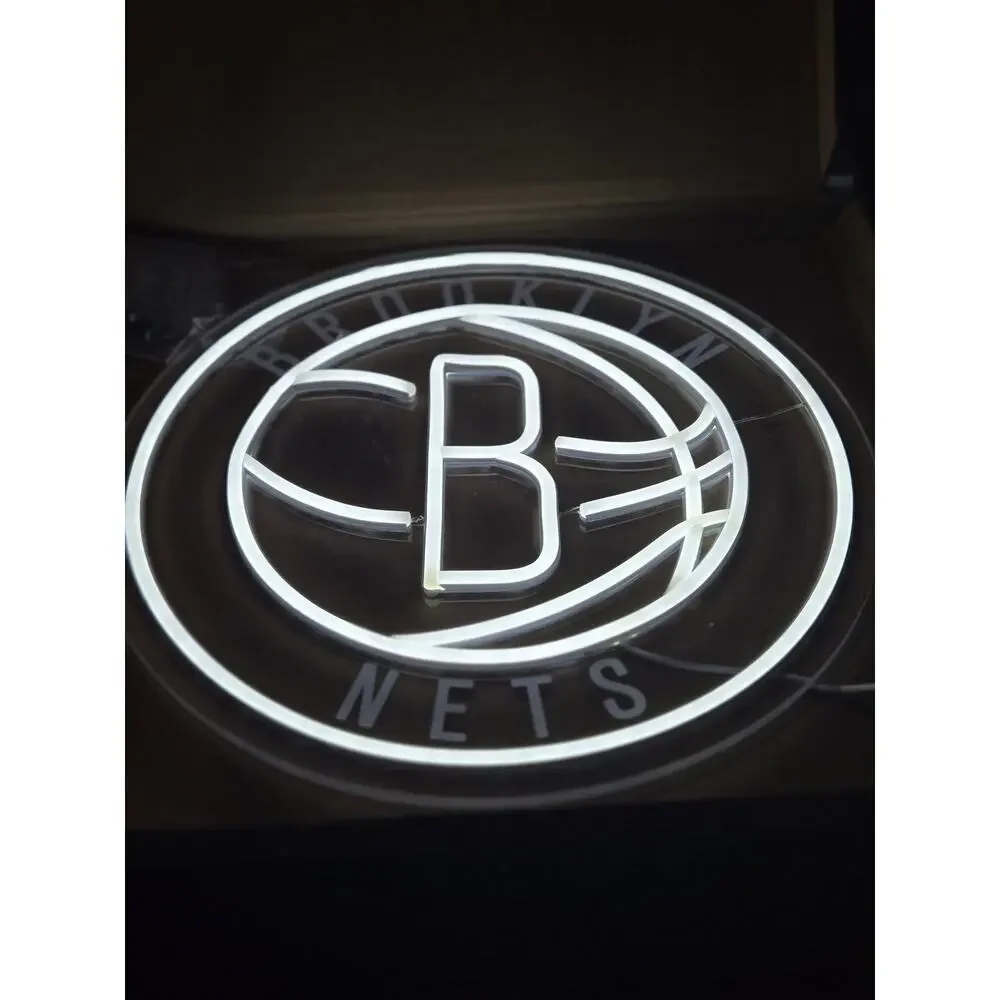 Brooklyn Nets LED Neon Sign Basketball Logo Wall Light USB Powered New
